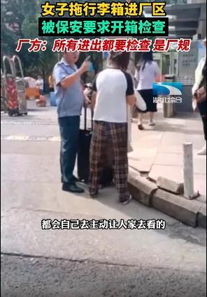 开箱机每分钟开多少箱_40箱卧式开箱机_女子拖行李箱进厂被保安要求开箱