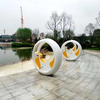 英德市景区生产自行车喷泉厂家户外运动健身设施山东三喜