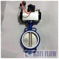 D671X-10/16气动蝶阀 对夹式 铸铁水阀门 球墨板