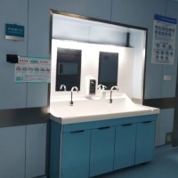 高分子洗手池 高背板双人位洗手池