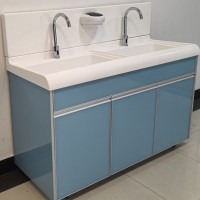 高分子洗手池  感应式鹅颈水龙头