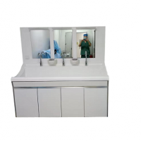 高分子材质二人位三人位洗手池供应室刷手池不锈钢鹅颈出水龙头