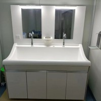 高分子双槽感应洗手池二人位可移动 定制款